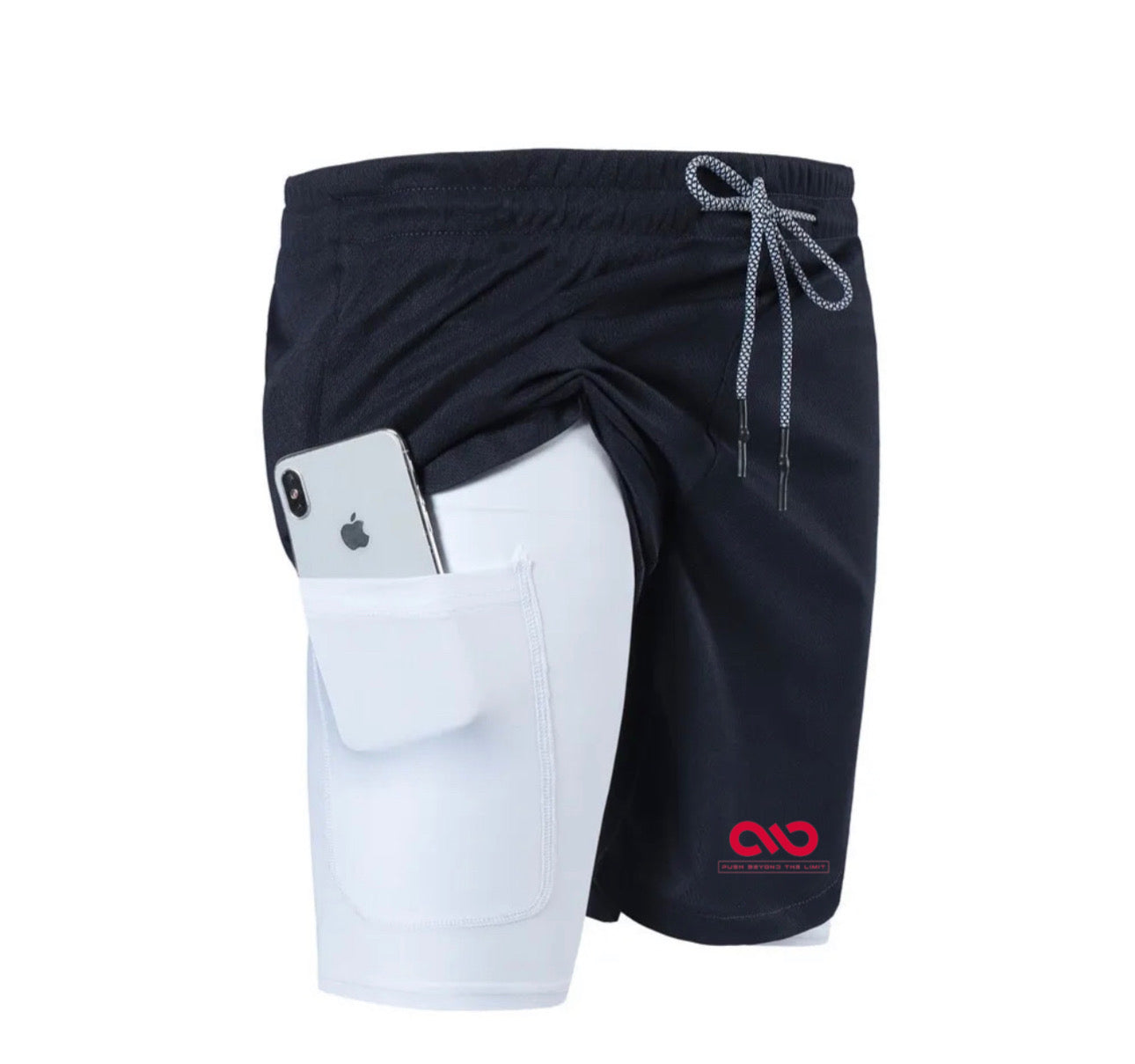 Limitless 2 in 1 Shorts - Extra Large / Dark Blue + White (Adult Size)